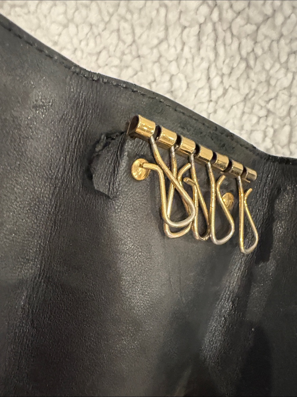 Bottega Veneta Black Leather Intreciatto 5 Key Rings Wallet - Picture 7 of 7